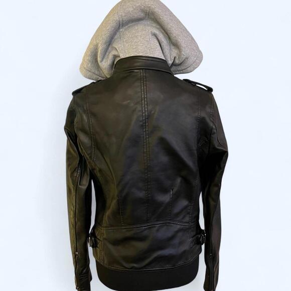 Jou Jou Leather jacket with removable grey interior Size Small - Picture 5 of 8